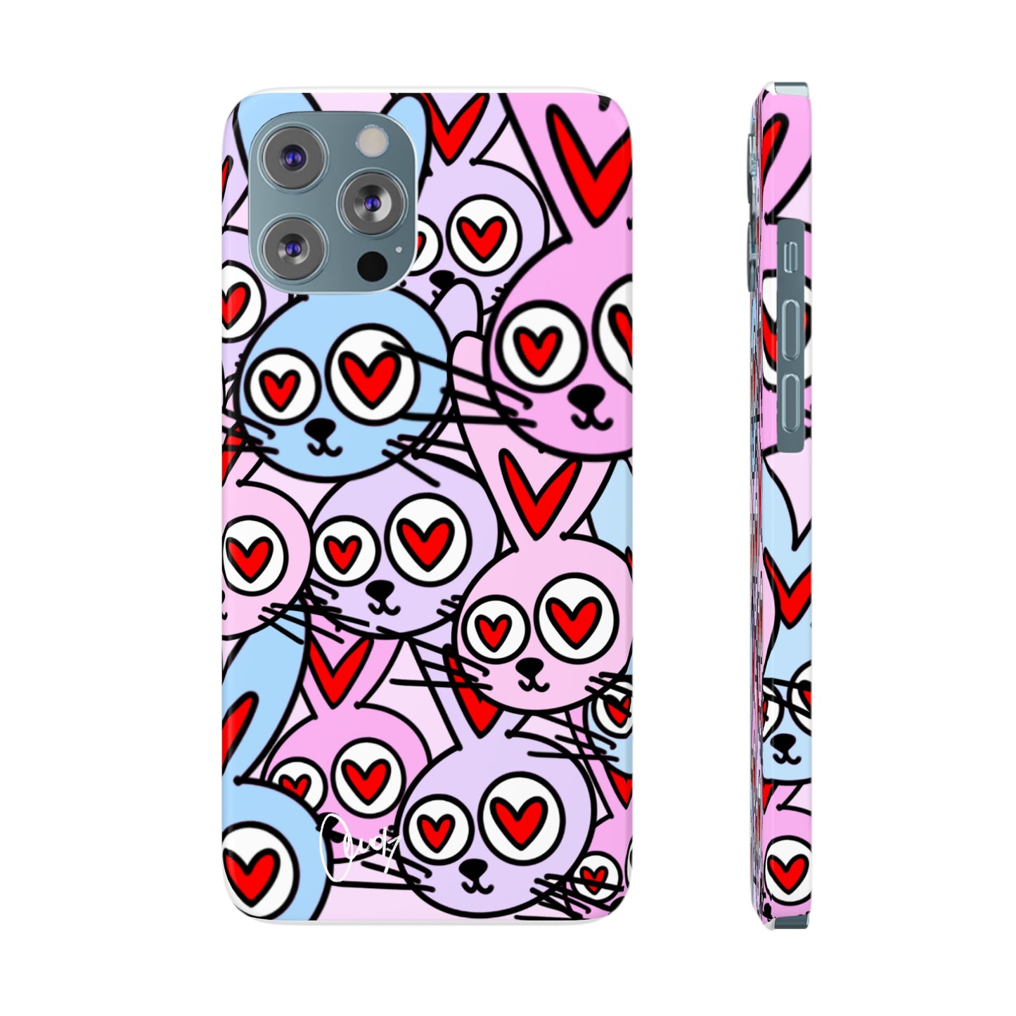 Pastel Love Bunnies - phone case