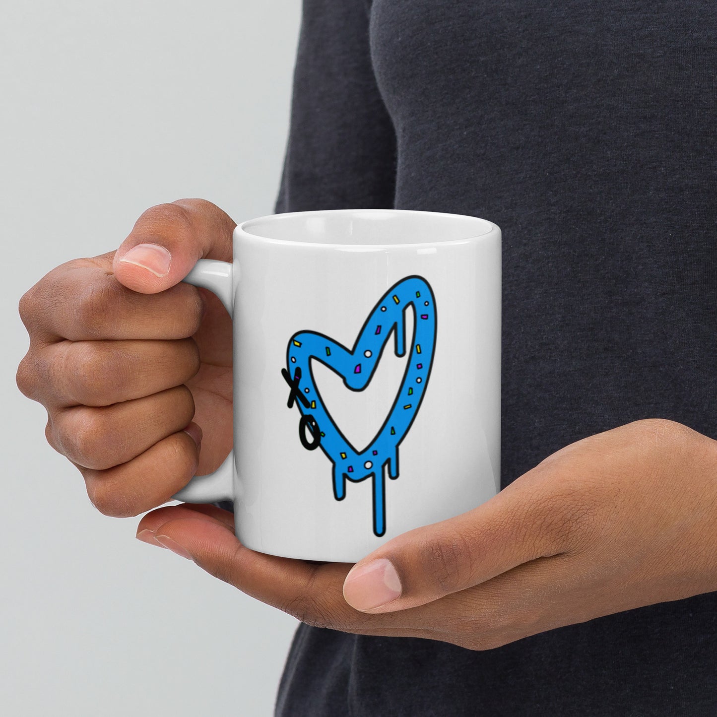 Blue Heart & Sun mug